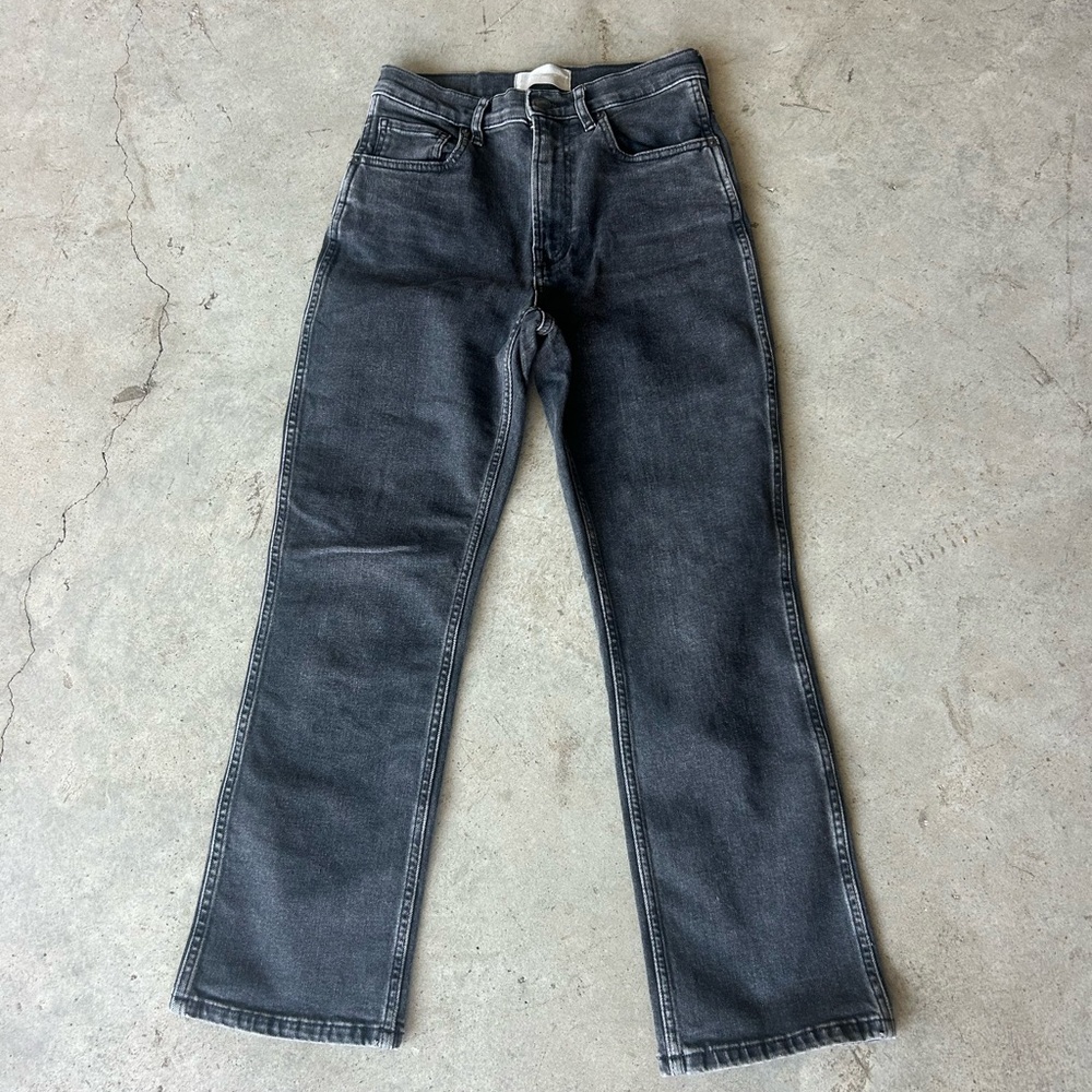 Everlane Women's Black Distressed Stretch Bootcut Jean Size 27 Crop